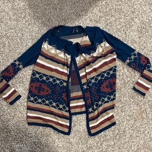 New Directions Navy and Gray Knit Sweater